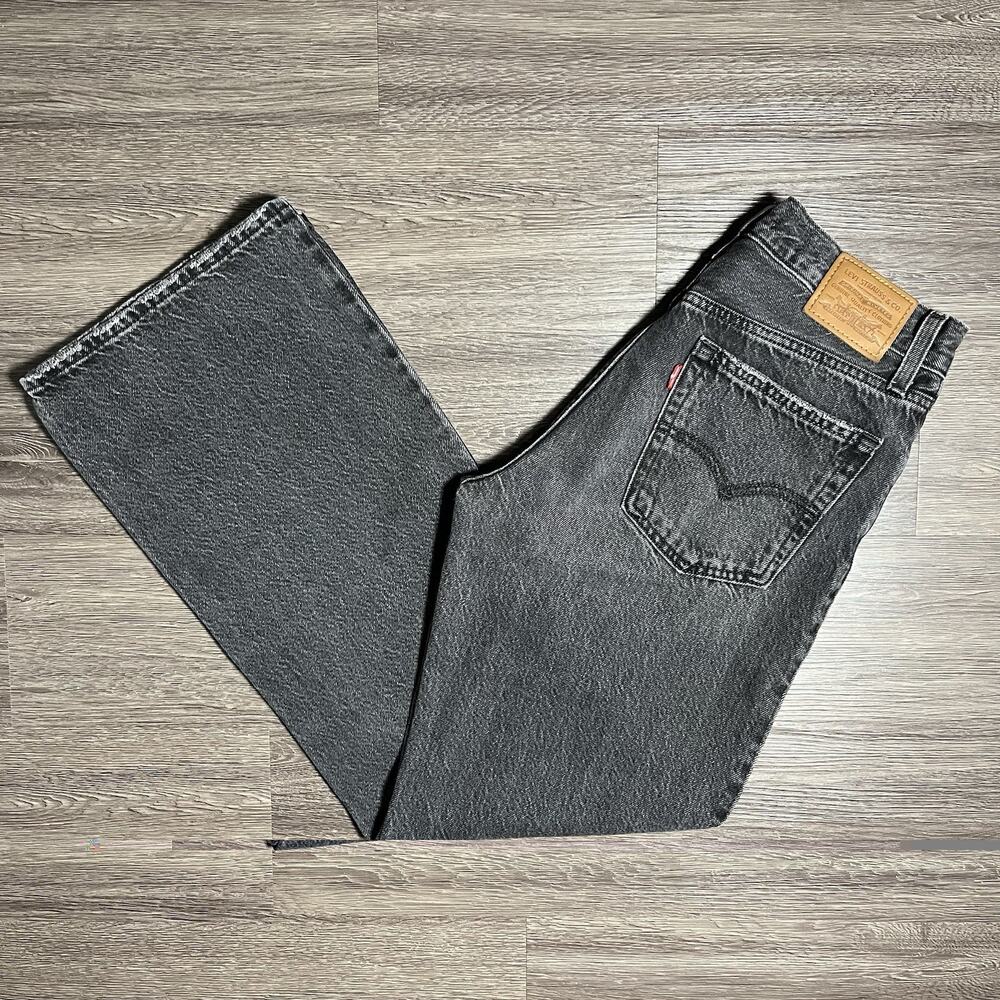 Levi's Premium Baggy Bootcut Jeans Women's 26 Boot Barn Black Big E Mid Rise EUC